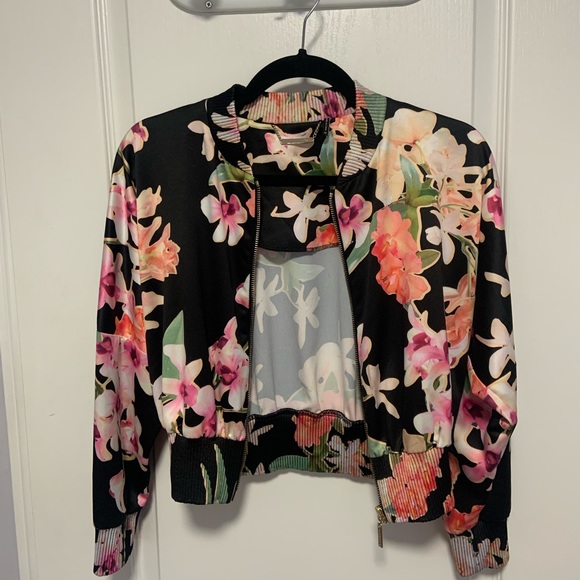 Marciano Silk Floral Bomber Jacket - Picture 3 of 4
